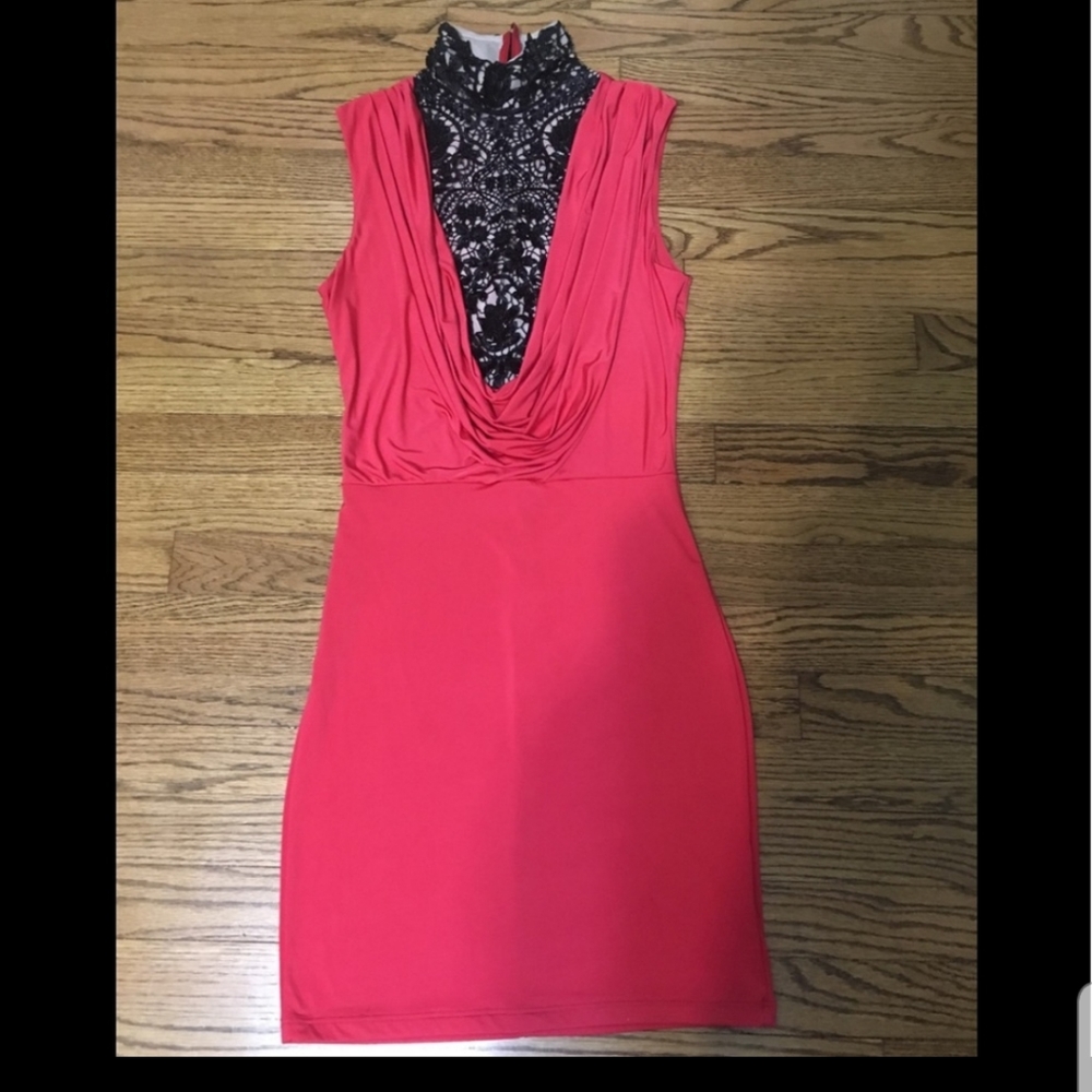 ArdenB red turtle neck  bodycon dress